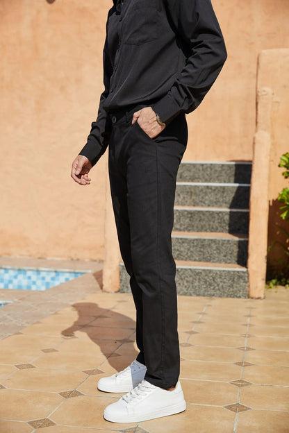 Men's Navy Slim Fit Stretch Dress Pants