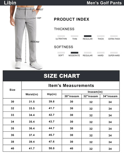 Libin Men's Stretchable Golf & Work Pants