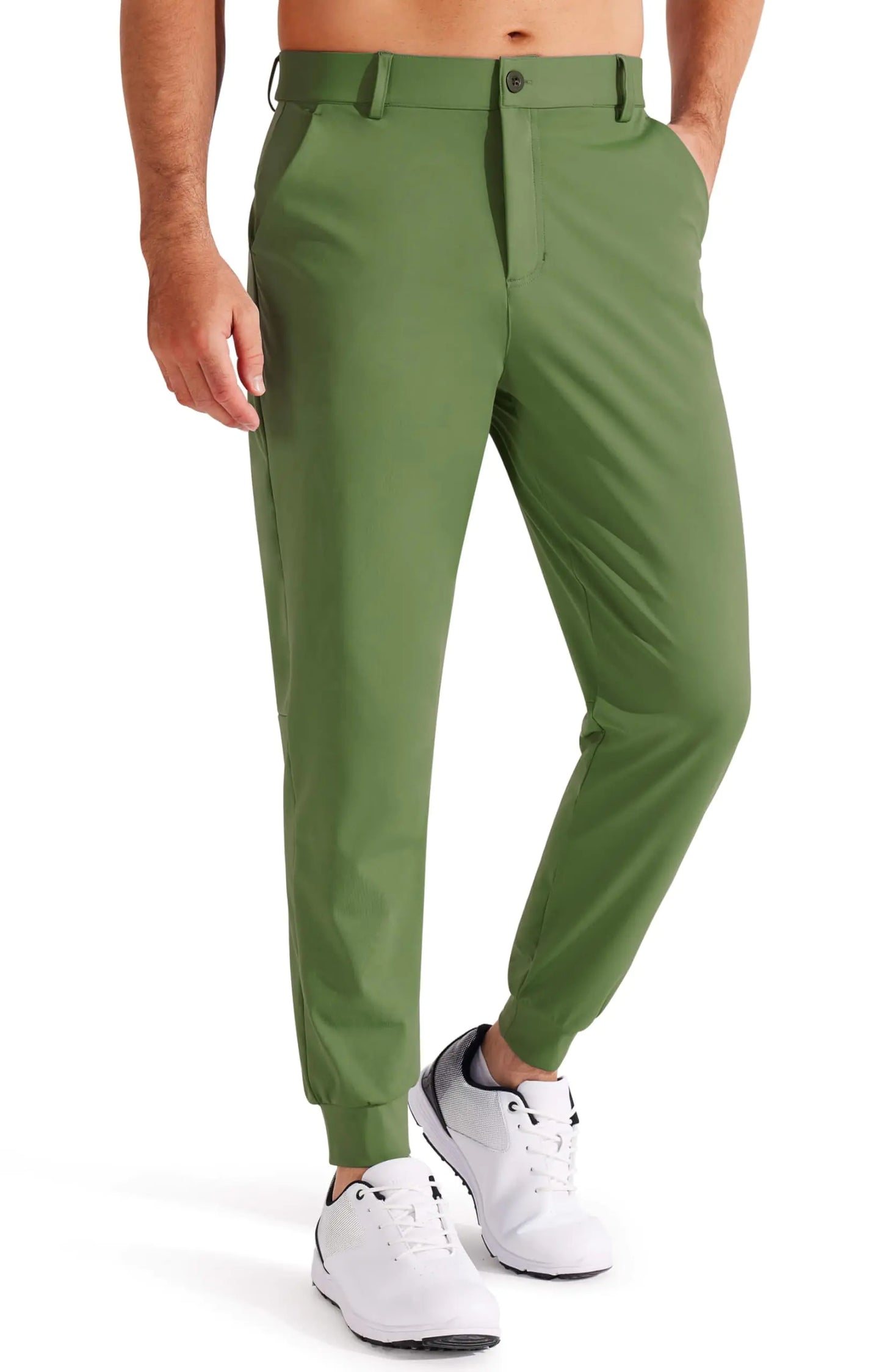 Libin Men's Stretch Slim Golf Joggers - Olive