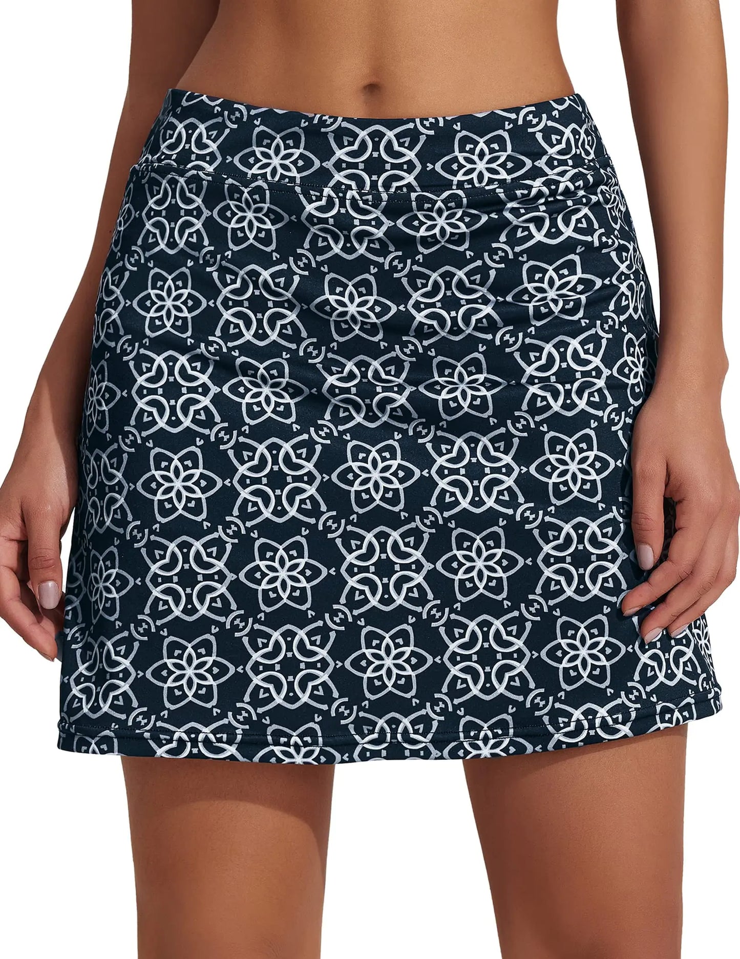 Ekouaer Women's Athletic Skort for Outdoor Sports XXL Black Flower