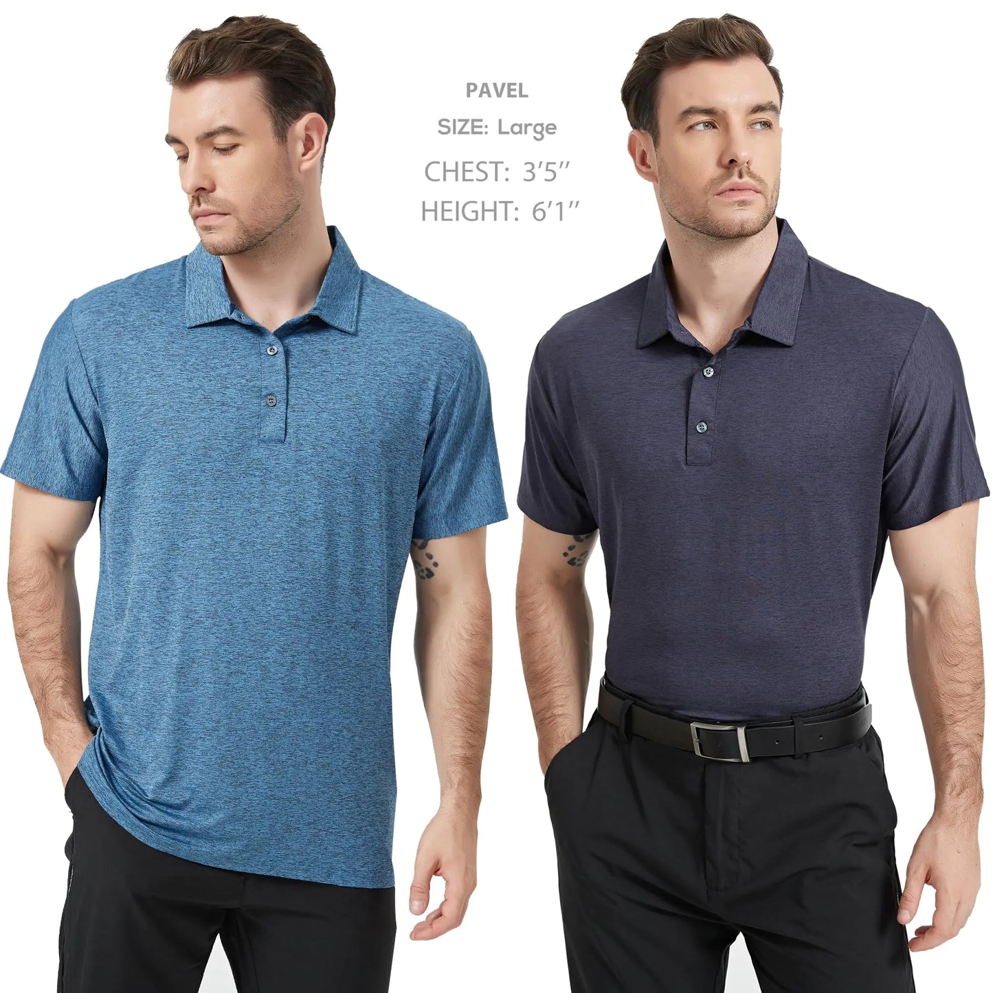 Mens Quick Dry Golf Polo 5-Pack