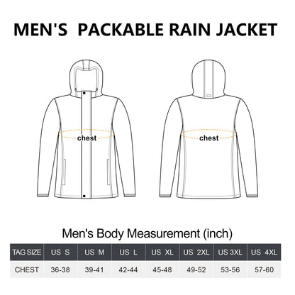 33,000ft Men's Lightweight Waterproof Rain Jacket