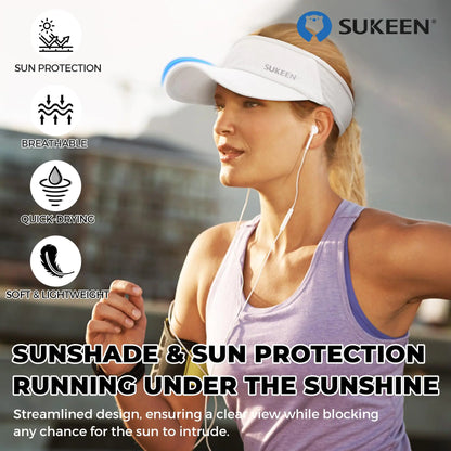 Sukeen Cooling Athletic Visor - Lightweight, Stretchy, Packable