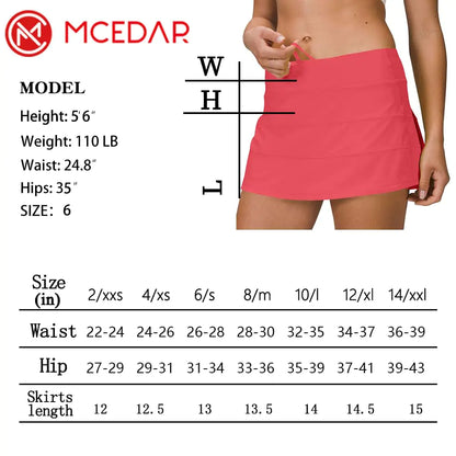 MCEDAR Active Pleated Tennis and Golf Skirt with Pocket for Women - Pale Raspberry XX-Small