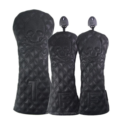 Black PU Leather Golf Headcovers