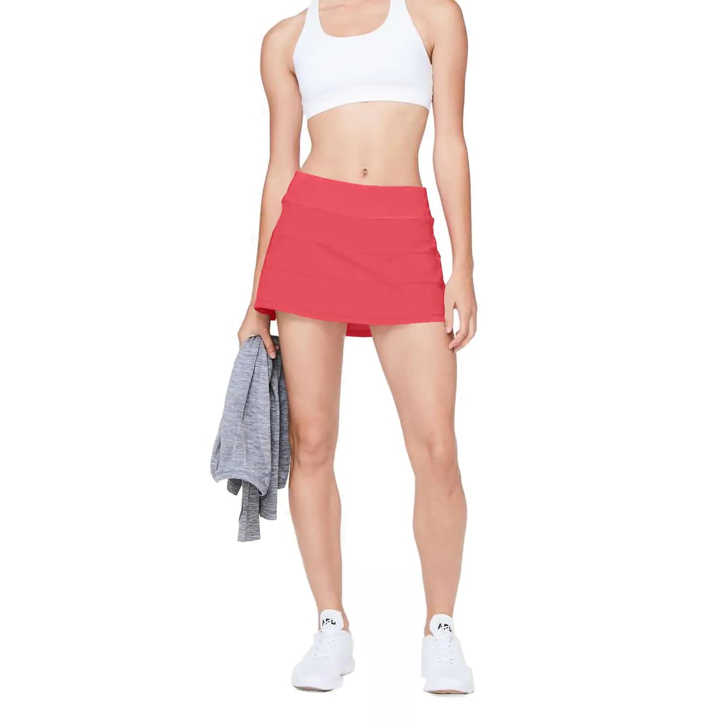 MCEDAR Active Pleated Tennis and Golf Skirt with Pocket for Women - Pale Raspberry XX-Small