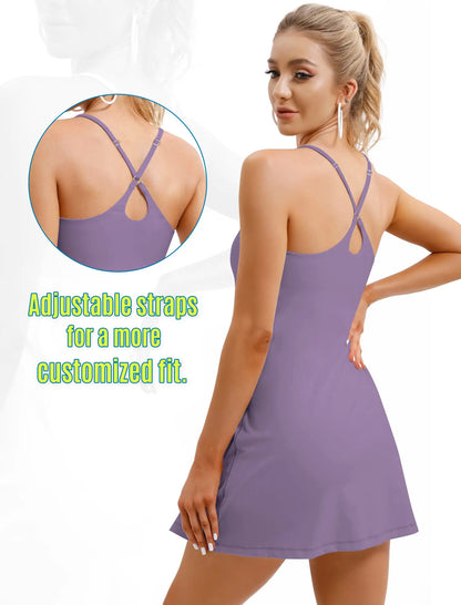 Athletic Lavender Tennis Dress with Built-in Support