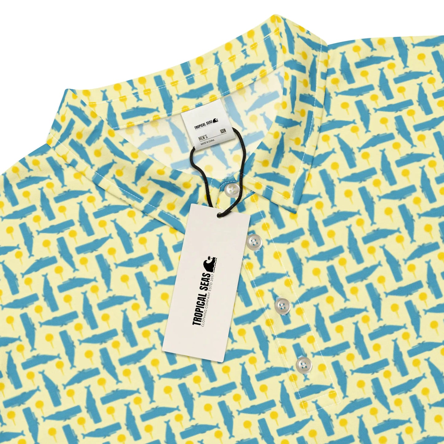 Men’s Golf Slim Polo – Whales & Tees