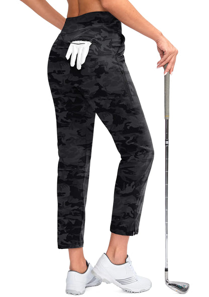 YYV Women's Stretch Ankle Golf Pants with Pockets