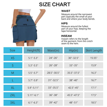 Women's Quick-Dry Hiking Skort with Zip Pockets