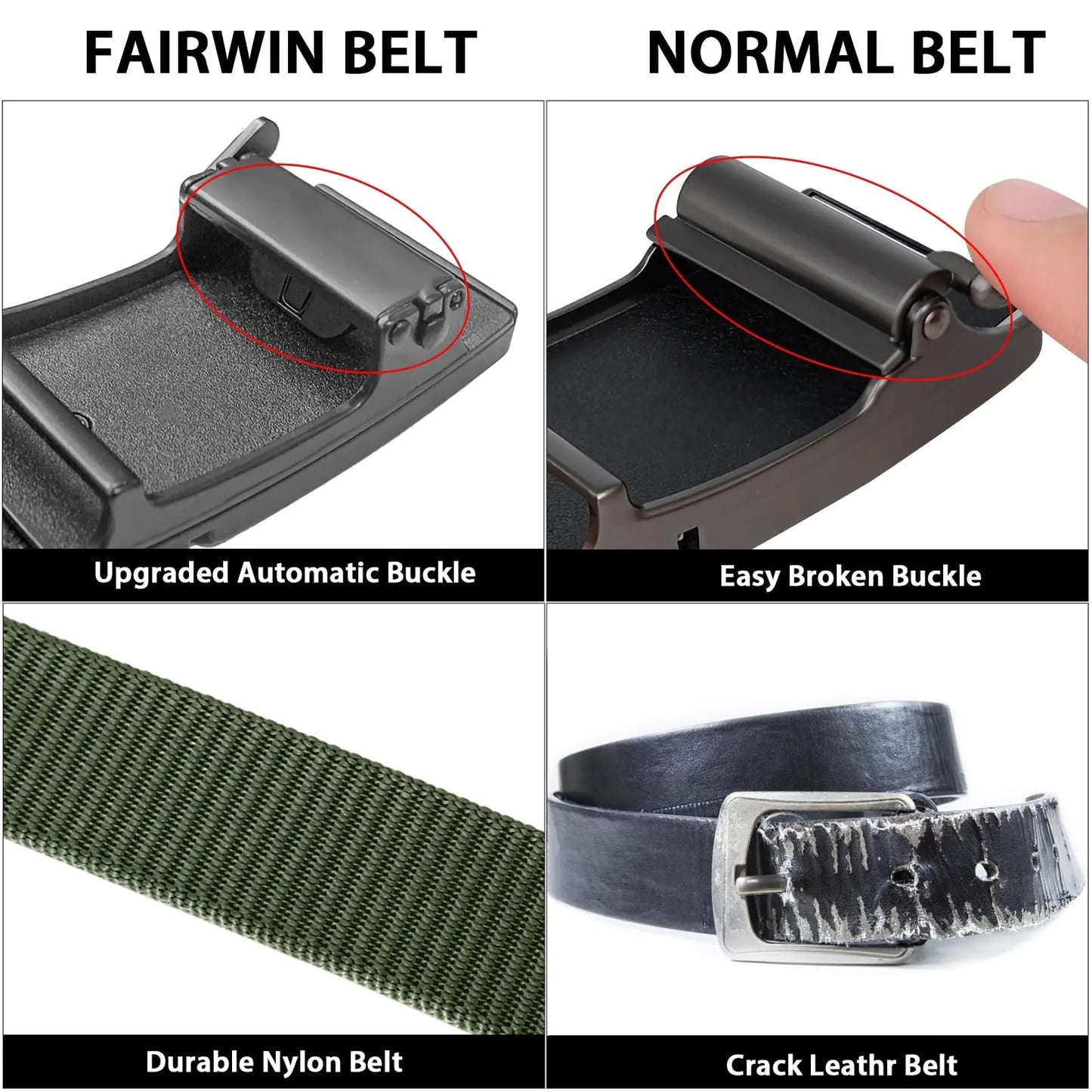 FAIRWIN Automatic Ratchet Web Belt for Men