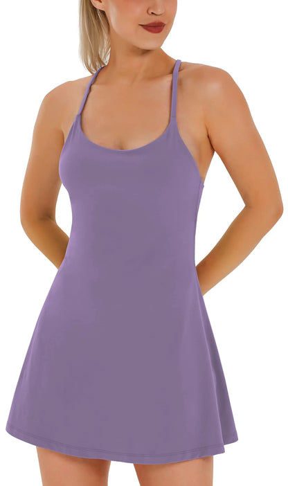 Athletic Lavender Tennis Dress with Built-in Support